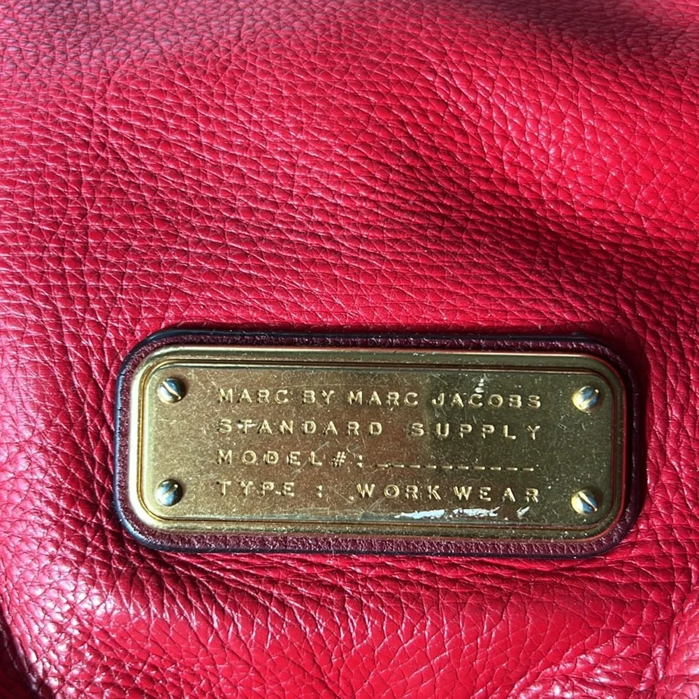 MARC by Marc Jacobs signature RED all leather Hillier Hobo style - Picture 3 of 12